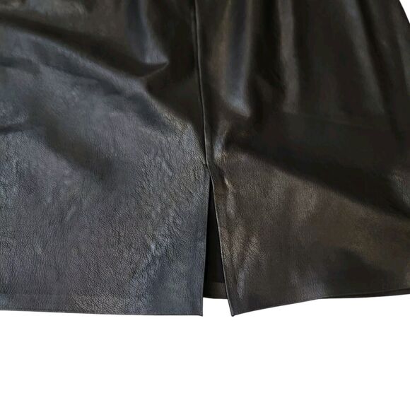 Commando Evereve Skirt Womans Medium Black Faux Leather Patent Mini Stretch NWT - Picture 5 of 9